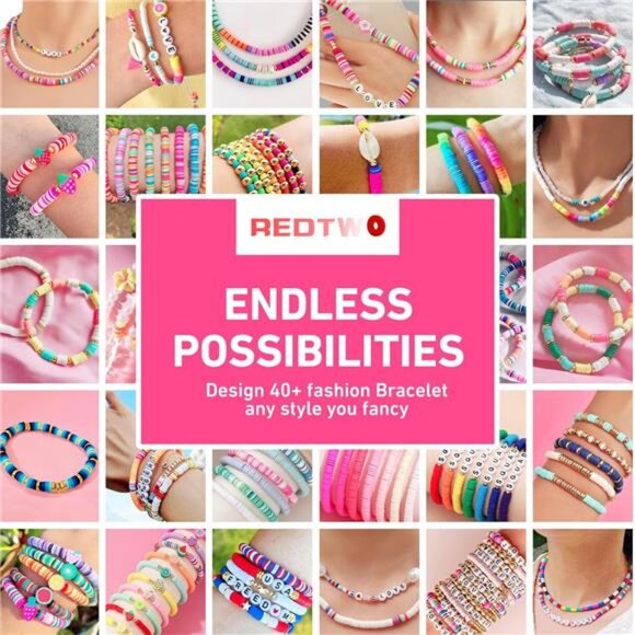 5100 Clay Beads Bracelet Making Kit Flat Preppy Beads for Friendship Bracelets - Picture 5 of 7